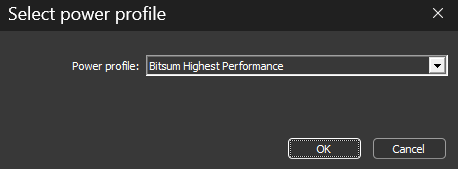 Select alternate power plan for Performance Mode