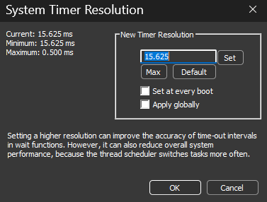 System Timer Resolution tool