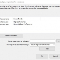 Switch to a particular power plan when a process is running