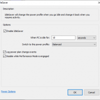 IdleSaver Configuration Dialog