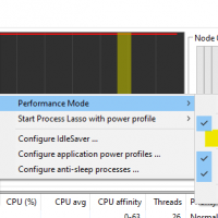 Select alternate power plan for Performance Mode
