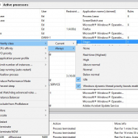 Persistent process priority classes context menu