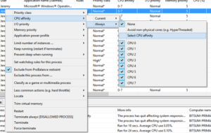Process Lasso Process Context Menu