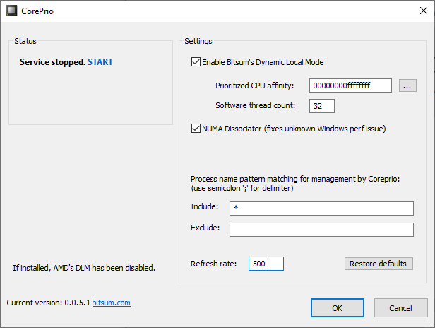 Coreprio User Interface