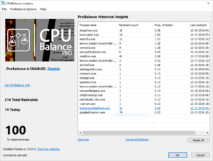 CPUBalance Insights Screenshot