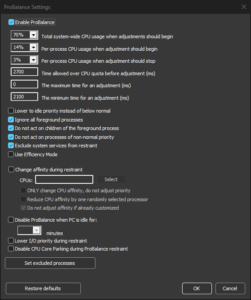 Efficiency mode ProBalance option