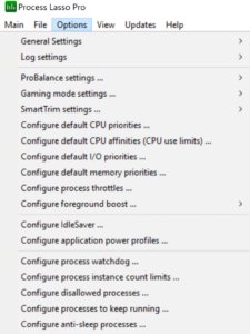 Options Menu