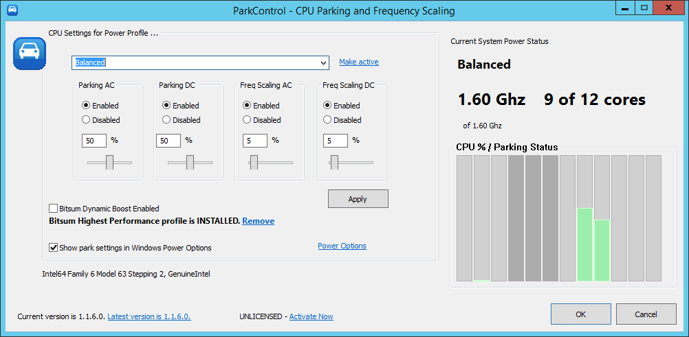 PARKCONTROL. Bitsum PARKCONTROL Pro. CPU Park Control. CPU PARKCONTROL активация.