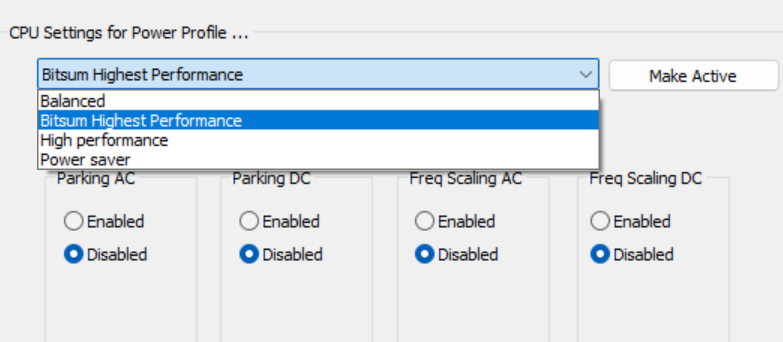 ParkControl – Tweak CPU Core Parking and More