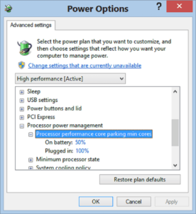 Windows Power Options