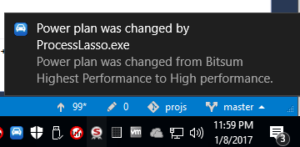 ParkControl giving notification of a power plan change