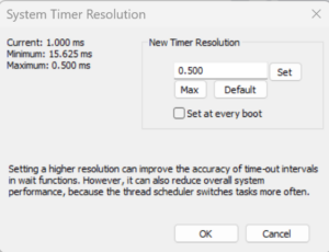System Timer Resolution tool